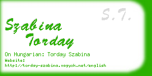 szabina torday business card